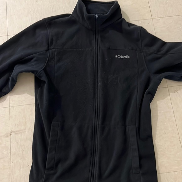 Black fleece Columbia zip up hoodie - Picture 1 of 6